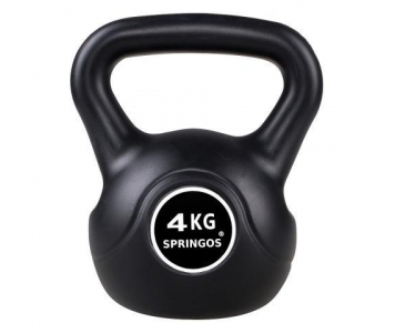 Füles súlyzó - Kettlebell, műanyag, 4 kg
