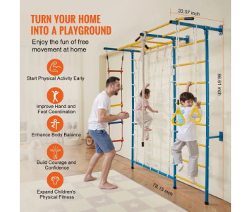 beltéri mászóka kisgyermekeknek, 7 az 1-ben mászókészlet acél svédlétrával,