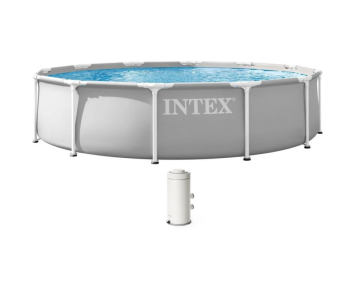 INTEX PRISM FRAME Kör alakú medence 366 x 76 cm patronos szűrővel