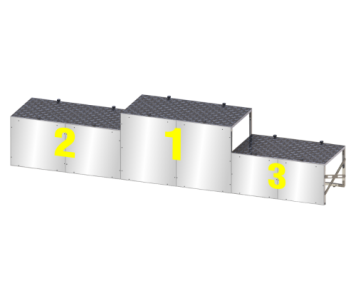 Eredményhirdető Csapati dobogó Győzteseknek