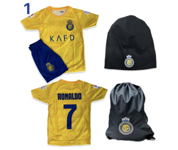Ronaldo Al Nassr Csomagajánlat Gyermekeknek: Mezgarnitúra + Tornazsák + Sapka