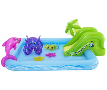 Bestway felfújható medence 53052 FANTASZTIKUS AKVÁRIUM 239 x 206 x 86 cm kék
