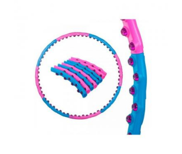 Hula Hoop fitnessz karika súlycsökkentéshez és masszázshoz, 100 cm átmérő, kék 