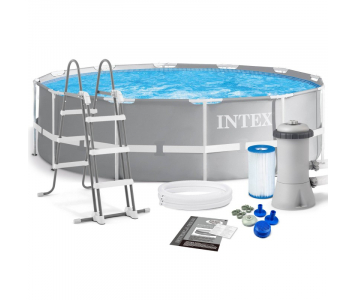 VÍZFORGATÓS MEDENCE SZETT, FÉMVÁZAS 366 X 99 CM - INTEX PRISM FRAME POOL 26716