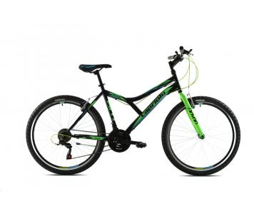 Capriolo Diavolo 600 26" férfi MTB kerékpár 19" Fekete-Zöld-Kék 2020