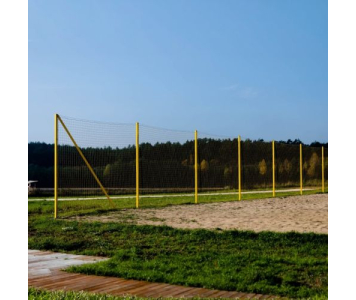 4x15 m-es labdafogó védőháló , horganyzott + lakkozott, 5 oszlop