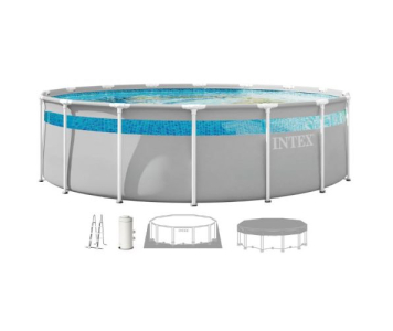 INTEX PRISM FRAME CLEARVIEW Kör alakú medence 427x107 cm szűrőrendszerrel 220-240V 26722ND