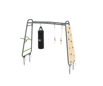 Többfunkciós mászóka GetSet monkeybar MB220 Exit Toys bővíthető tornagyűrűkkel bokszzsákkal mászófallal és korláttal