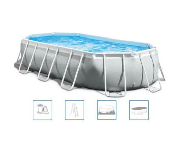 INTEX PRISM FRAME Téglalap alakú medence 400x200x122 cm szűrőrendszerrel 220–240V 26790NP