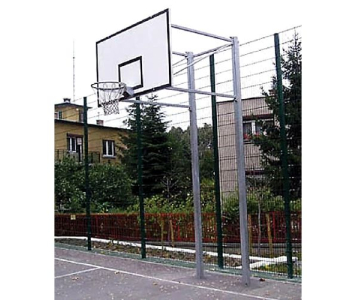 Streetball kosárlabda állvány, 2 oszlopos, fix 1.65 m benyúlással