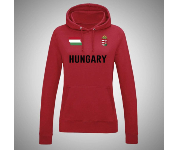 Hungary címeres női kapucnis pulóver