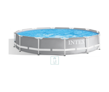 INTEX PRISM FRAME Kör alakú medence 366 x 76 cm szűrőrendszerrel 12V 26712GN
