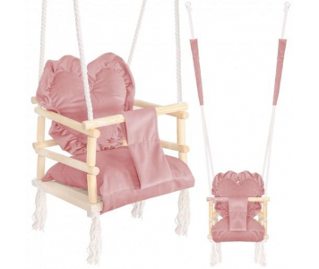 Gyermekhinta szívpárnákkal pink
