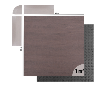 Súlyzószőnyeg inSPORTline Luxteko Waffle 100x100x2 cm, védi a padlót a sérülésektől, vízálló, könnyű karbantartás, csillapítja a zajt és a rezgéseket - fa