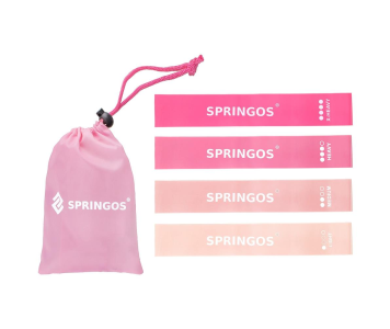 Springos erősítő gumiszalag készlet 4db Pink