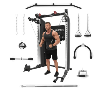 Erőkeret inSPORTline Cable Column CC550, dupla csiga, 2x90kg lapsúly, profi edzésélmény, multigrip, tucatnyi gyakorlat, 365kg