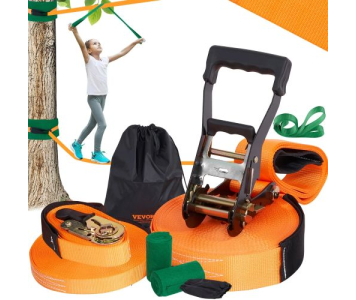 Slackline készlet edzőzsinórral, 